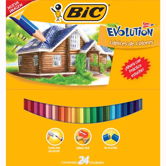 LAPICES COLORES BIC EVOLUTION X 24 (936406)