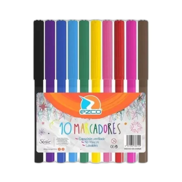 MARCADORES EZCO MARCADOR ESCOLAR X 10 