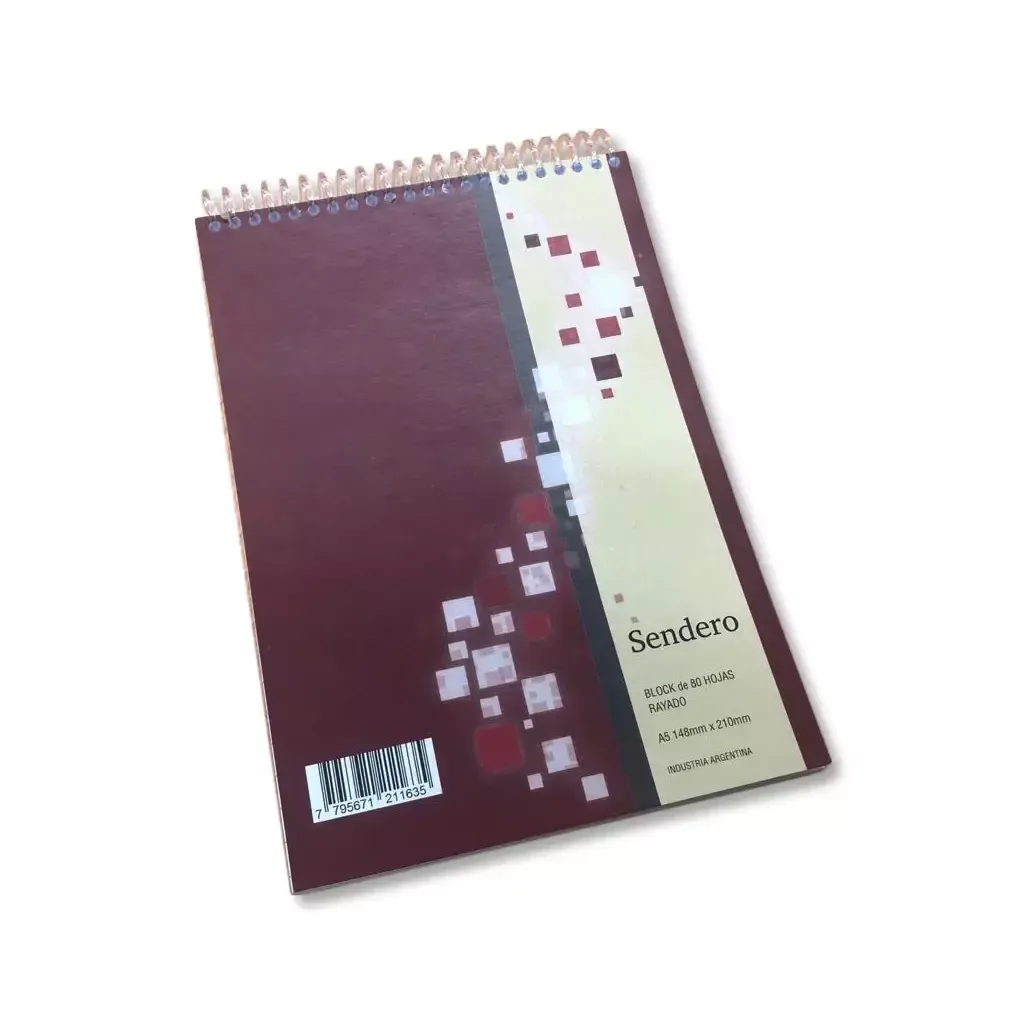 BLOCK SENDERO A5 C/E X 80 CUADRICULADO
