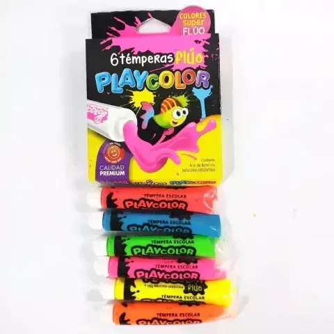 TEMPERA PLAYCOLOR X 6 FLUO